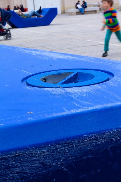 Blauer Schluss mit Kind